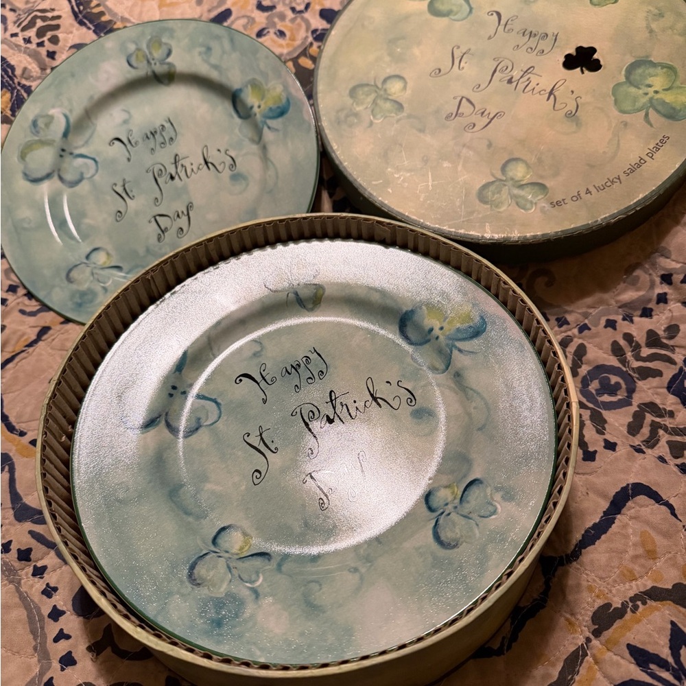 Rosanna St. Patrick's Day Plates in Green and Cream